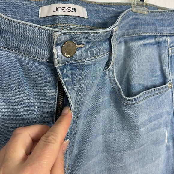 Joe’s Light Wash Distressed High Rise Straight Cropped Jeans Size 31 - Picture 2 of 10